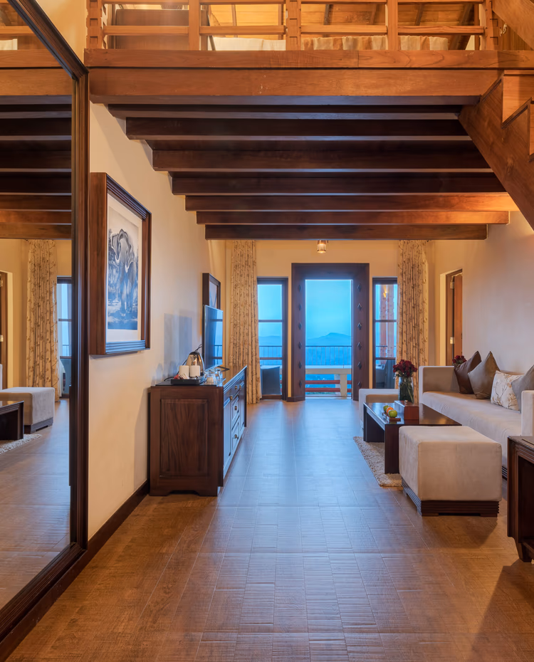 Family mountain view suite interior at Amaya hills; one of the best family holiday hotels in Kandy.