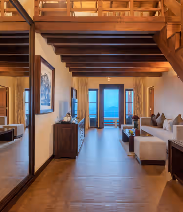 Family mountain view suite interior at Amaya hills; one of the best family holiday hotels in Kandy.